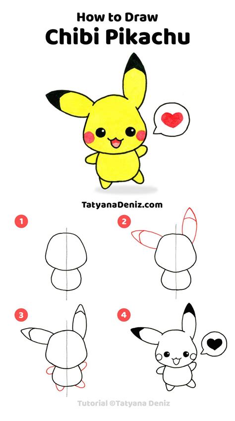 step by step pikachu.